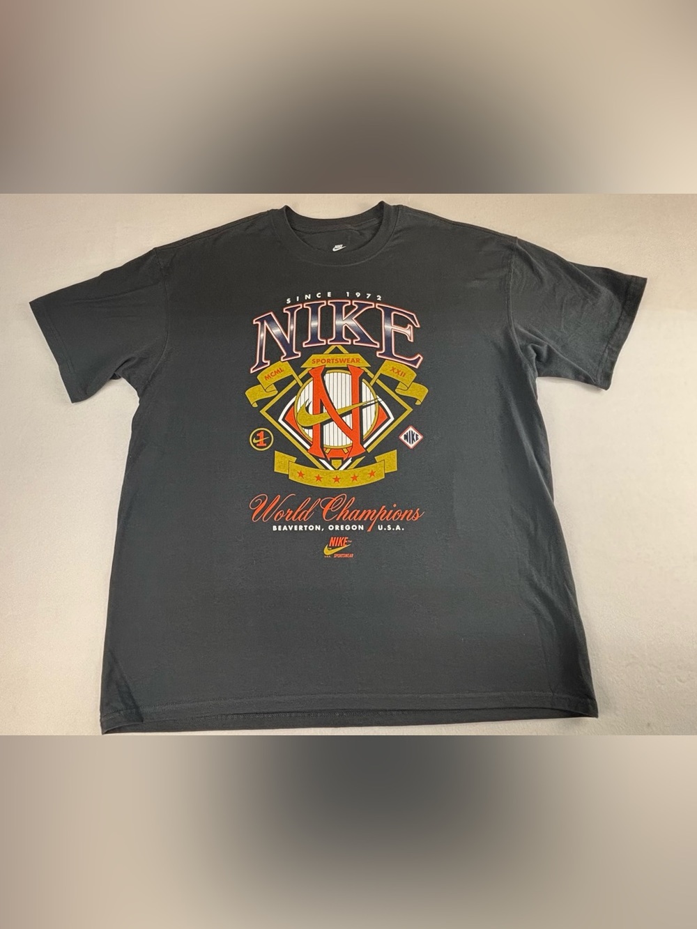 Nike Black Short-Sleeve 'World Champions' Graphic Tee